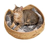 Panier à jouets pour chat - avec coussin et oreiller tissé confortable - Petit lit pour chat - Pour intérieur ou extérieur - Pour l'hiver, les voyages, la voiture, le camping, le bureau, le chevet, la