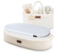 Panier à Langer Bébé Pliable & Organiseur Couches - Rangement Intelligent, Durable et Doux, Pour Faciliter Le Change et Gagner Du Temps Avec Style, Taille XL et Design Pratique
