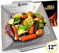 Panier à légumes Mountain Grillers - Robuste également pour poisson, viande, crevettes - Convient à tous les barbecues fumoirs - Acier inoxydable - Poêle à légumes 30,5 cm