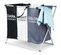 Panier à Linge 105L 3 Compartiments Bac Collecteur Tri Linge Sale Maison