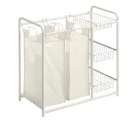 Panier à linge 2 bacs " Linea" 78cm Beige