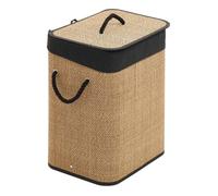 5five Panier à linge Tony 60 L en bambou tige bleue marron