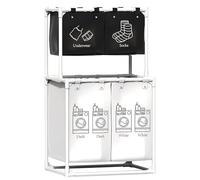 Panier à linge, 210 L, Panier de Rangement avec 4 Sacs Amovibles, Pliable à 2 Étages pour Buanderie, Chambre à Coucher, Salle de Bain