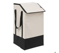 5Five - Panier à Linge Beige en Polyester et Carton - 45l - 32x30x57cm - Organisateur, Corbeille, Accessoire Pratique pour Salle de Bain ou Buanderie