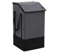5Five - Panier à Linge Gris en Carton et Polyester - 45l - 32x30x57cm - Corbeille, Accessoire Pratique pour Salle de Bain ou Buanderie