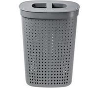 Panier à linge en plastique solide et élégant 60 litres - Gris