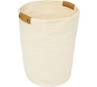 Panier à linge 80L l.44 x L.44 x H.56 cm coloris ivoire, 5Five Duo