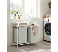 Panier à linge à compartiments avec étagère Boîte à linge Tissu Oxford