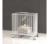 Panier à linge à roulettes avec anneau de tirage, organiseur de rangement multifonctionnel pour vêtements dans le salon et la chambre à coucher