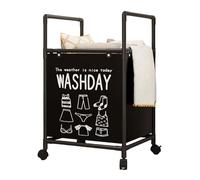 Panier à linge à roulettes avec étagères amovibles - Cadre en métal pliable - Panier de rangement pour salle de bain et chambre à coucher - Trieur de linge extensible
