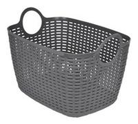 Panier à Linge Arrondi "Tressé" 30L Gris Gris G