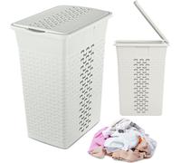 Panier à linge autoportant Salle de bain 35 L Blanc