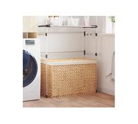vidaXL Panier à linge avec 3 sections 75x42,5x52 cm hyacinthe d'eau Multicolore
