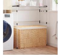 Panier à linge avec 3 sections 75x42,5x52 cm hyacinthe d eau Beige G