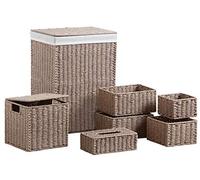 Panier à linge avec corbeilles en papier cordé (Lot de 7)