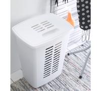 Panier à linge avec couvercle, 60 litres, blanc