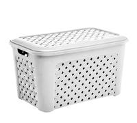 Panier à Linge avec Couvercle Amovible À Emboîtement arianna Taupe Bain Chiffons