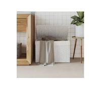 vidaXL Panier à linge avec couvercle blanc 55,5x35x34cm résine tressée