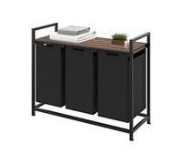tectake® Meuble de buanderie Industriel 3 Paniers à linge Corbeille a linge Panier rangement Panier linge sale Bac de rangement Organisateur salle de bain chambre Meuble buanderie Panière