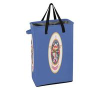 Panier à linge avec poignée robuste - Grand panier à linge pliable pour adolescente - Panier à vêtements sales pour dortoir - Drapeau de l'État du Minnesota (USA)