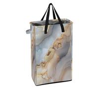 Panier à linge avec poignées - Grand panier à linge imperméable pour adolescente et fille - Panier à linge sale pour salle de bain - Marbre beige gris
