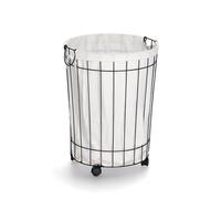 Panier à linge avec roulettes, métal/toile