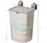 Panier à linge avec système de fixation murale à ventouse, cadre pliable et design en maille ouverte pour l'organisation quotidienne des vêtements (A)