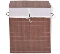 vidaXL Panier à linge rectangulaire en bambou Marron