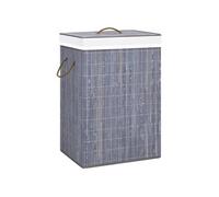vidaXL Panier à linge avec une seule section en bambou - Gris - 320755