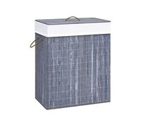 vidaXL Panier à linge avec une seule section bambou gris 83 L 320756