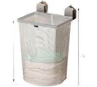 Panier à linge avec ventouse - Pliable - En maille - Fixation murale - Grande capacité - Acier au carbone - Plastique ABS - Gain de place (A)