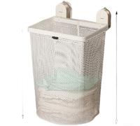 Panier à linge avec ventouse - Pliable - En maille - Fixation murale - Grande capacité - Acier au carbone - Plastique ABS - Gain de place (B)