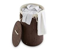 Relaxdays 3x Panier à linge bambou rond