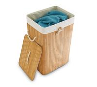 Relaxdays 10019053 Panier à linge pliant corbeille pliable rectangle en bambou 83 litres 65 cm hauteur HxlxP 65,5 x 43,5 x 33,5 cm, nature