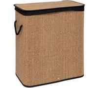 Panier à linge bambou et noir 100L l.32 x H.63 x P.52 cm, 5Five Simply Smart