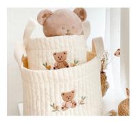 Panier à linge beige en forme d’ourson pour chambre bébé rangement enfant ou déco fille et garçon