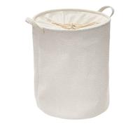 5five Panier à linge rond pliable en tissu éponge Blanc 56 l