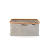 Brabantia - Panier à Linge Pliable - Bord en Bambou - Multi-Fonctionnelle Stockage - Se Plie à Plat - Revêtement Résistant à l'eau - Transport Facile - Gros Volume - Gris - 40 L