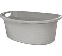 Panier à linge BranQ Coton 60L Bac à linge en plastique Collecteur de linge Bac à linge ovale grand gris clair