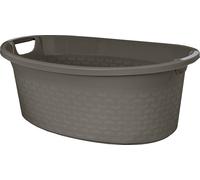 Panier à linge BranQ Coton 60L Bac à linge en plastique Collecteur de linge Bac à linge ovale Gris foncé