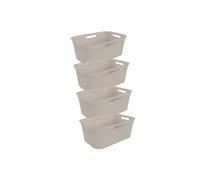 Rotho Brisen Ensemble de 4 paniers à linge 40l, Plastique (PP) sans BPA, beige, 4 x 40l (59.6 x 39.6 x 23.2 cm)