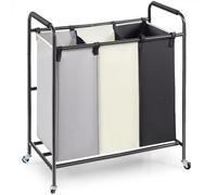 panier à linge Chariot de tri linge, panier à sale roulant 3 roues, sac amovible en tissu Oxford, chariot for chambre coucher et salle bain panier à linge