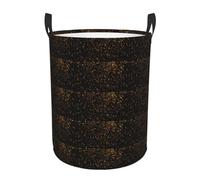 Panier à linge confortable avec poignées pour impression papier peint noir et doré, idéal pour les festivals, solution de rangement multi-pièces