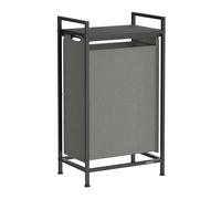 Panier à linge, Corbeille à linge Sale, Sac Amovible en tissu Oxford, Étagere, Cadre en metal, 47 L, 42 x 28 x 75 cm, Gris Ardoise et Gris Anthracite Gris