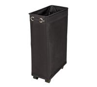 Panier à Linge Corno Wenko Panier Linge Roulettes étroit 43 L, Gain De Place, Poignets De Transport , Polyester, 18.5x60x40cm, Noir