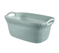 Panier à linge - CURVER - 40 L - Aspect tricot - Bleu clair - Plastique - Poignées ergonomiques - Design ventilé
