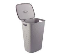 Curver Panier à linge Softex 56 L, grand couvercle, empilable, 70% recyclé