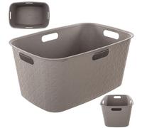CURVER Coffre à Linge Softex 45L - Design Élégant - Léger et Pratique - 70% recyclé - 59 x 39 x 27 cm - Taupe