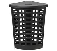 Plast Team Boston Panier à Linge d'angle Capacité 54 l Noir Taille Unique