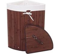 Panier à linge d'angle MENDLER HWC-C21 bambou 61x48x35cm 50l brun Brun